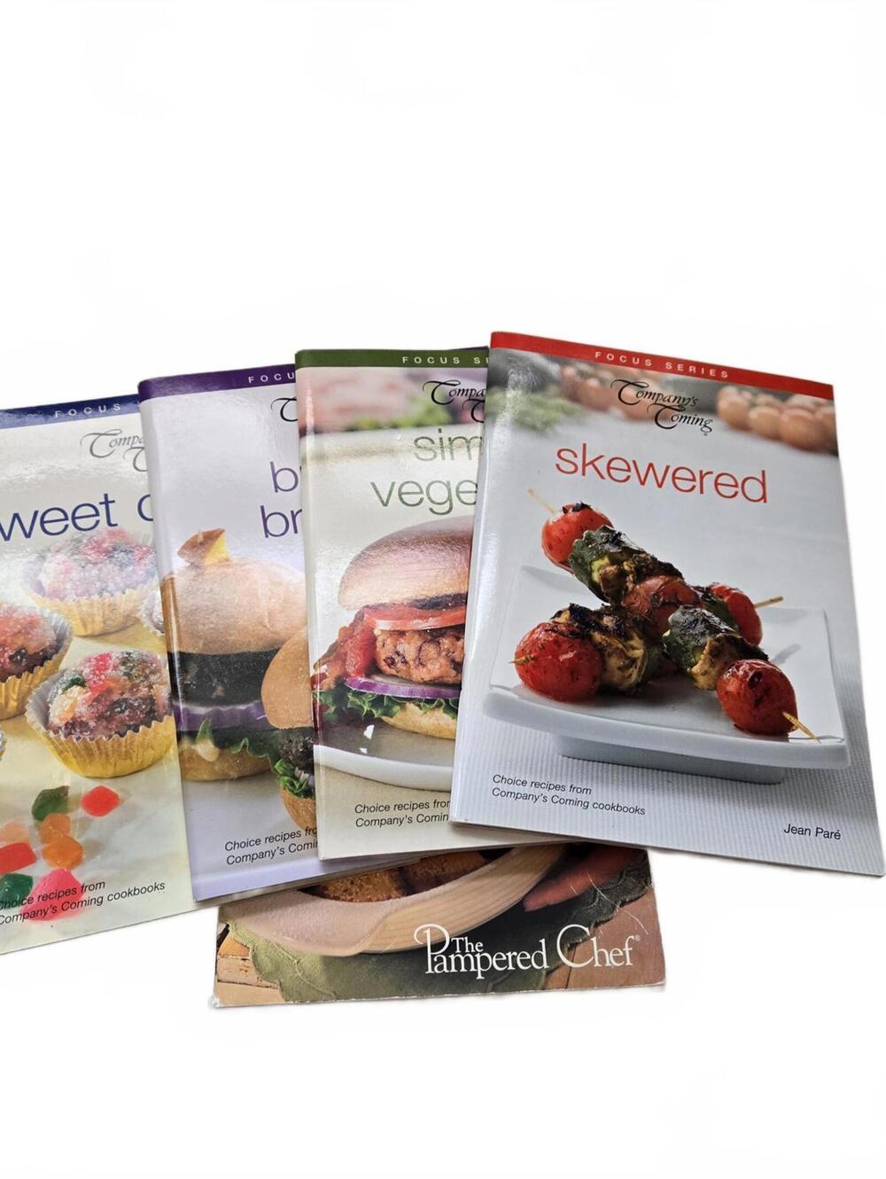 Lot of 6 Pampered Chef Season's Best and Company's Coming Cookbooks